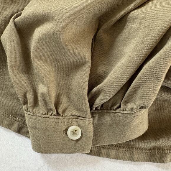 Lands' End Women 1X (16W-18W) Olive Green Long Sleeve Button Down Tunic Shirt - Picture 10 of 15